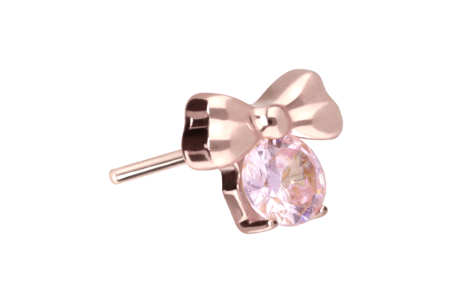 Titan Aufsatz mit Push Pin SCHLEIFE + KRISTALL von Piercingline